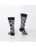 Navy blue men\'s socks with patterns SM14 - Online store - Boutique